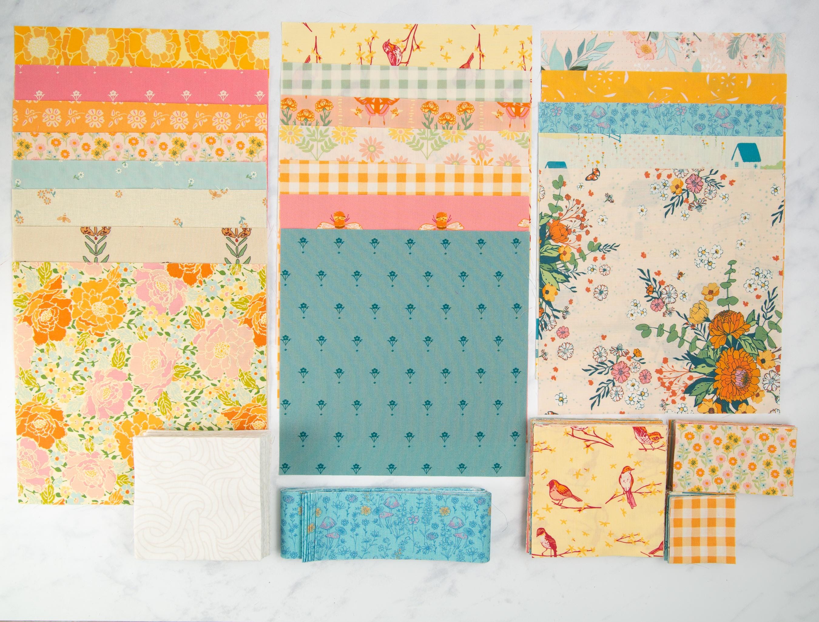 Precut Quilt Kit – Ready to Sew, Meadowland Large Throw, Includes Pattern (64" x 80")