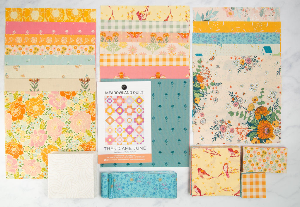 Precut Quilt Kit – Ready to Sew, Meadowland Large Throw, Includes Pattern (64" x 80")