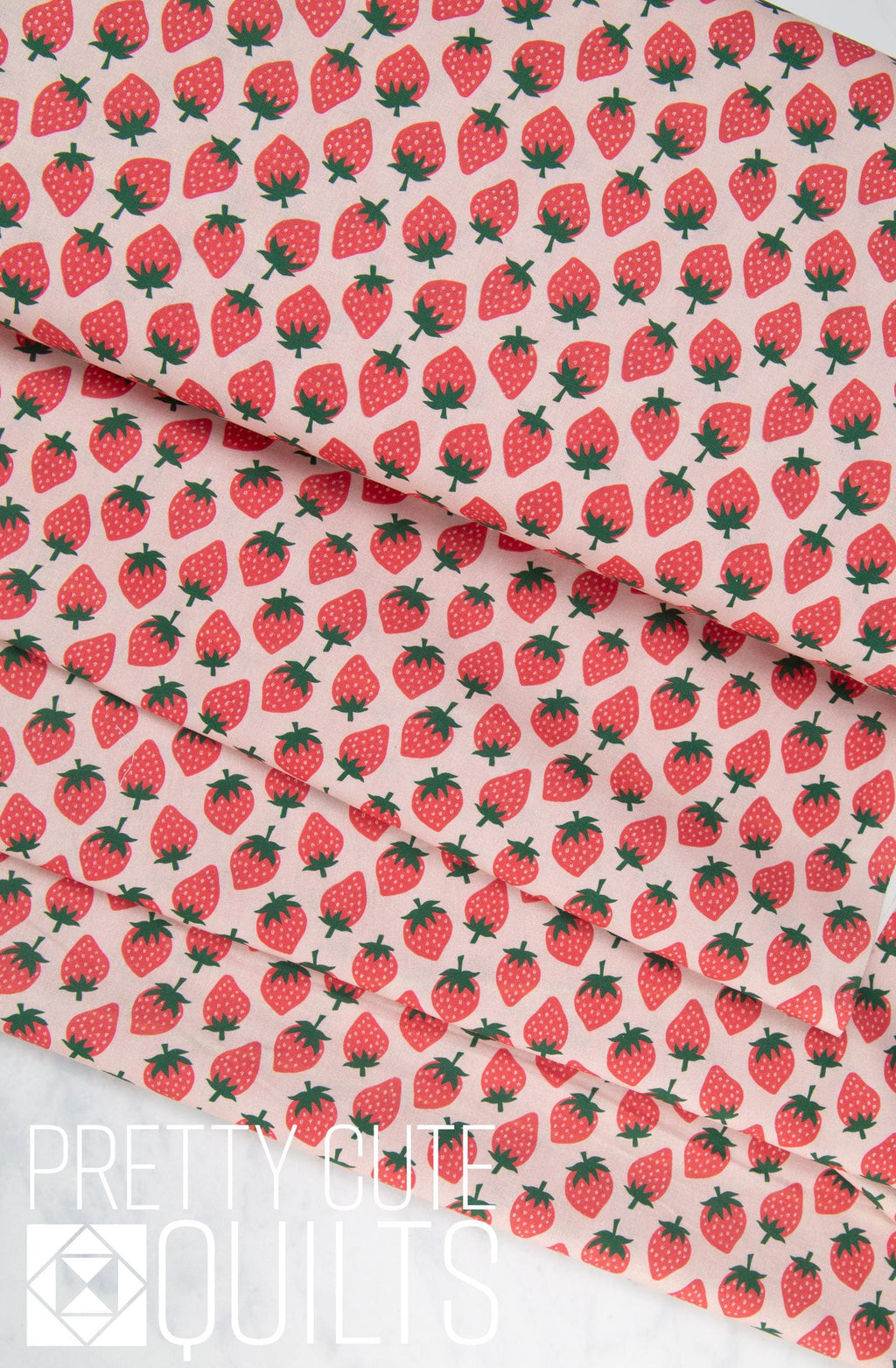 Spring Strawberries - Strawberries by Felicity Fabrics 610281, pink green strawberries
