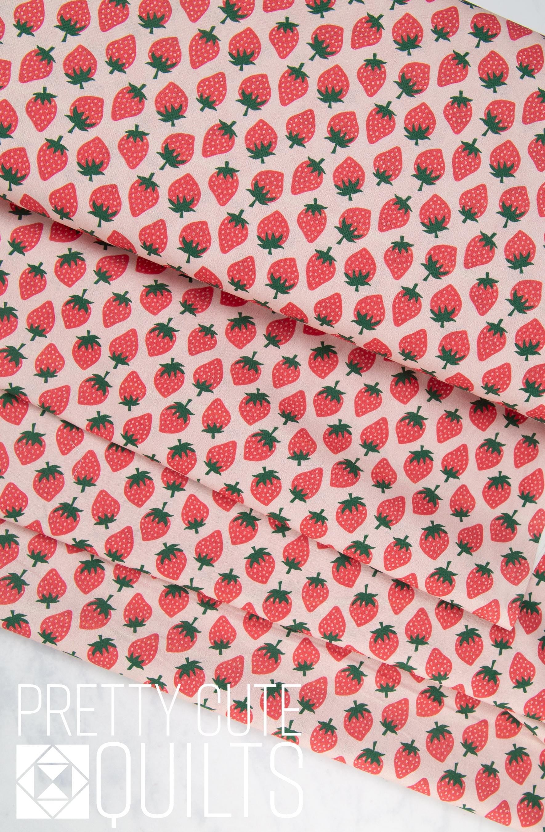 Spring Strawberries - Strawberries by Felicity Fabrics 610281, pink green strawberries