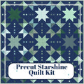 Precut Quilt Kit - Ready to Sew! | Starshine Quilt - Blue & Green | Includes Pattern | 66in x 66in Throw Size Quilt Kit