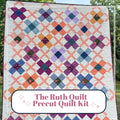 Precut Quilt Kit – The Ruth Throw Quilt in purple, peach, gold, Includes Pattern, (57" x 71")