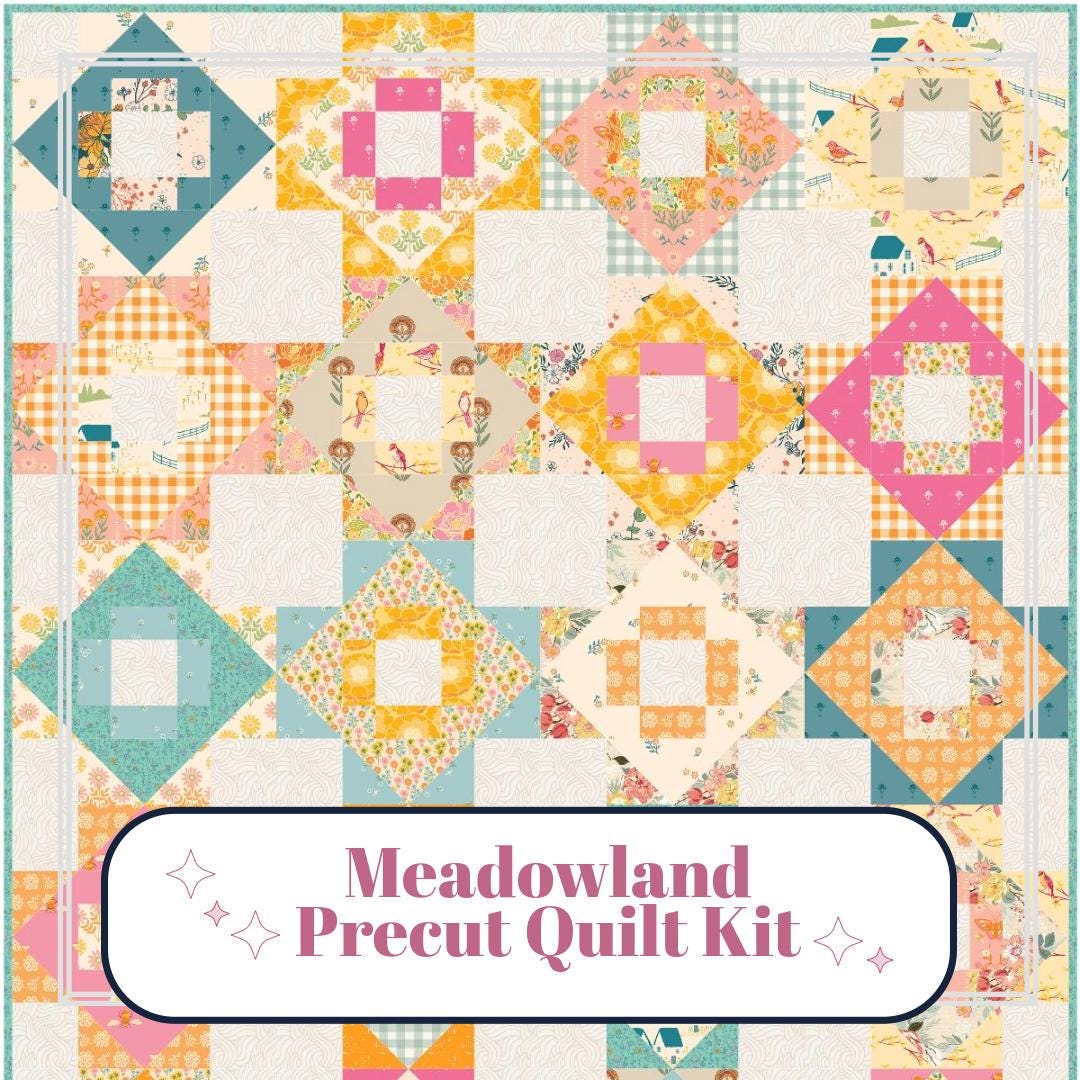 Precut Quilt Kit – Ready to Sew, Meadowland Large Throw, Includes Pattern (64" x 80")