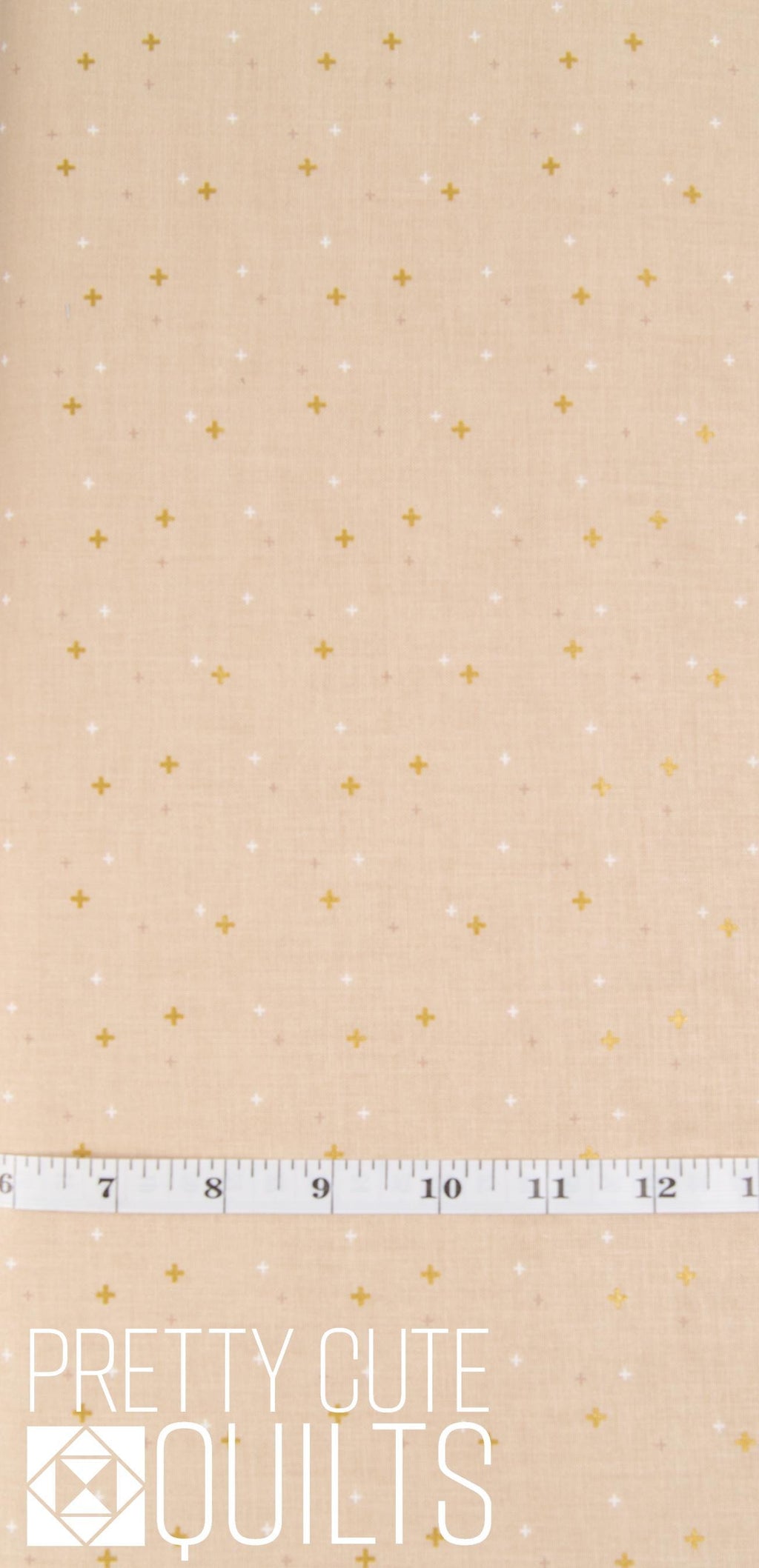 Sparkler Beach SC650-BEACH by Riley Blake, beige with sparkle plus sign