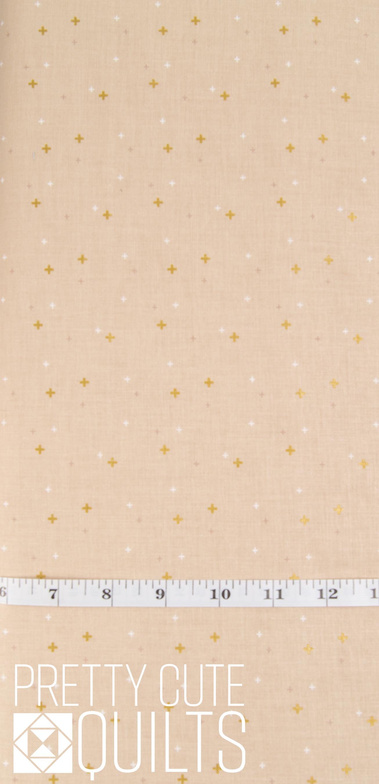 Sparkler Beach SC650-BEACH by Riley Blake, beige with sparkle plus sign