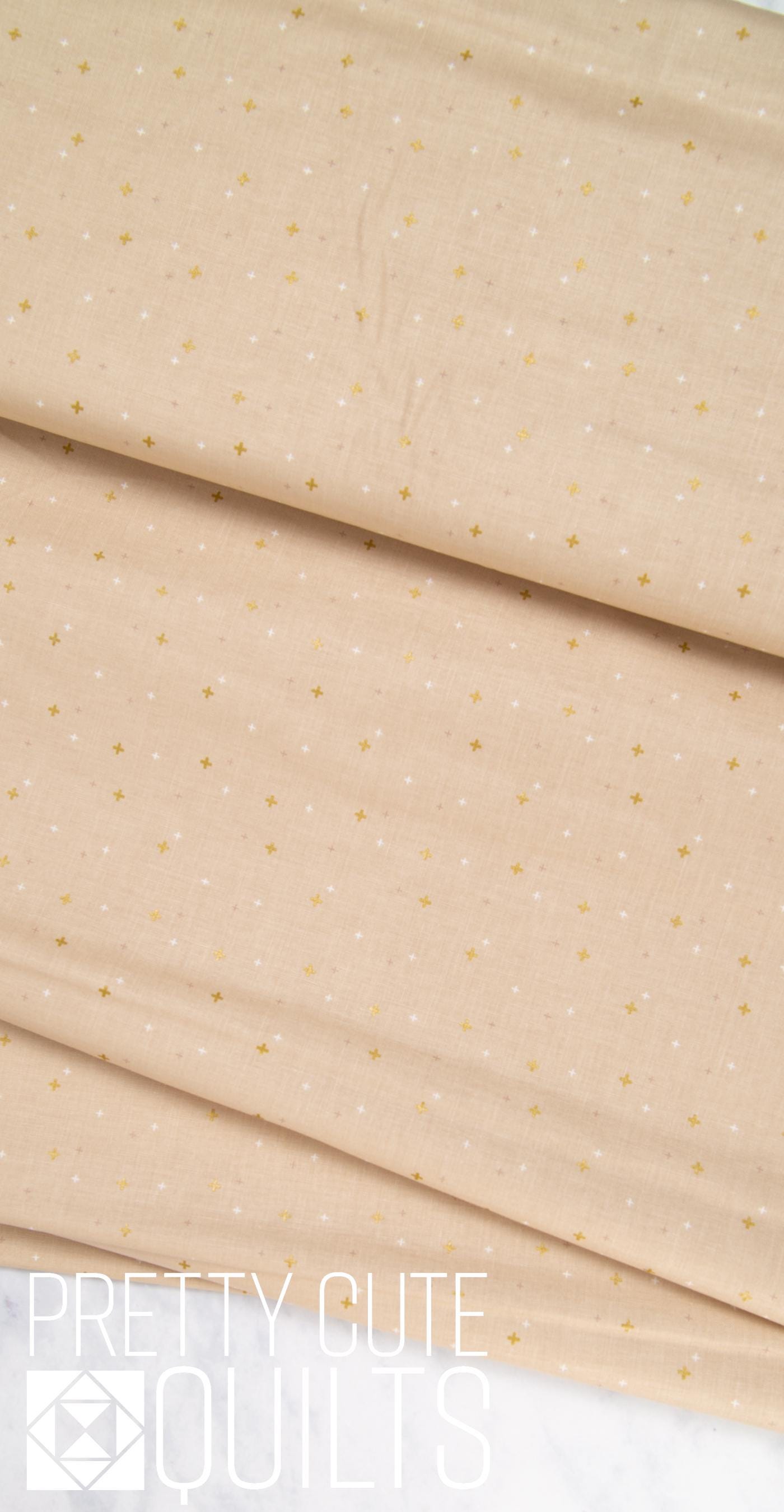 Sparkler Beach SC650-BEACH by Riley Blake, beige with sparkle plus sign