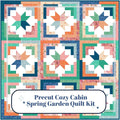 Precut Quilt Kit - Ready to Sew, Cozy Cabin Throw Quilt, Spring Garden Colors, Includes Printed Pattern (60" x 60")