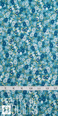 Kasumi by Makower UK Floating Flowers Teal MU-046-T Andover Fabrics