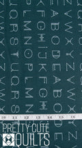 Scrawl by Giucy Giuce Deco Letters Deep Teal A-1217-T by Giucy Giuce for Andover Fabrics