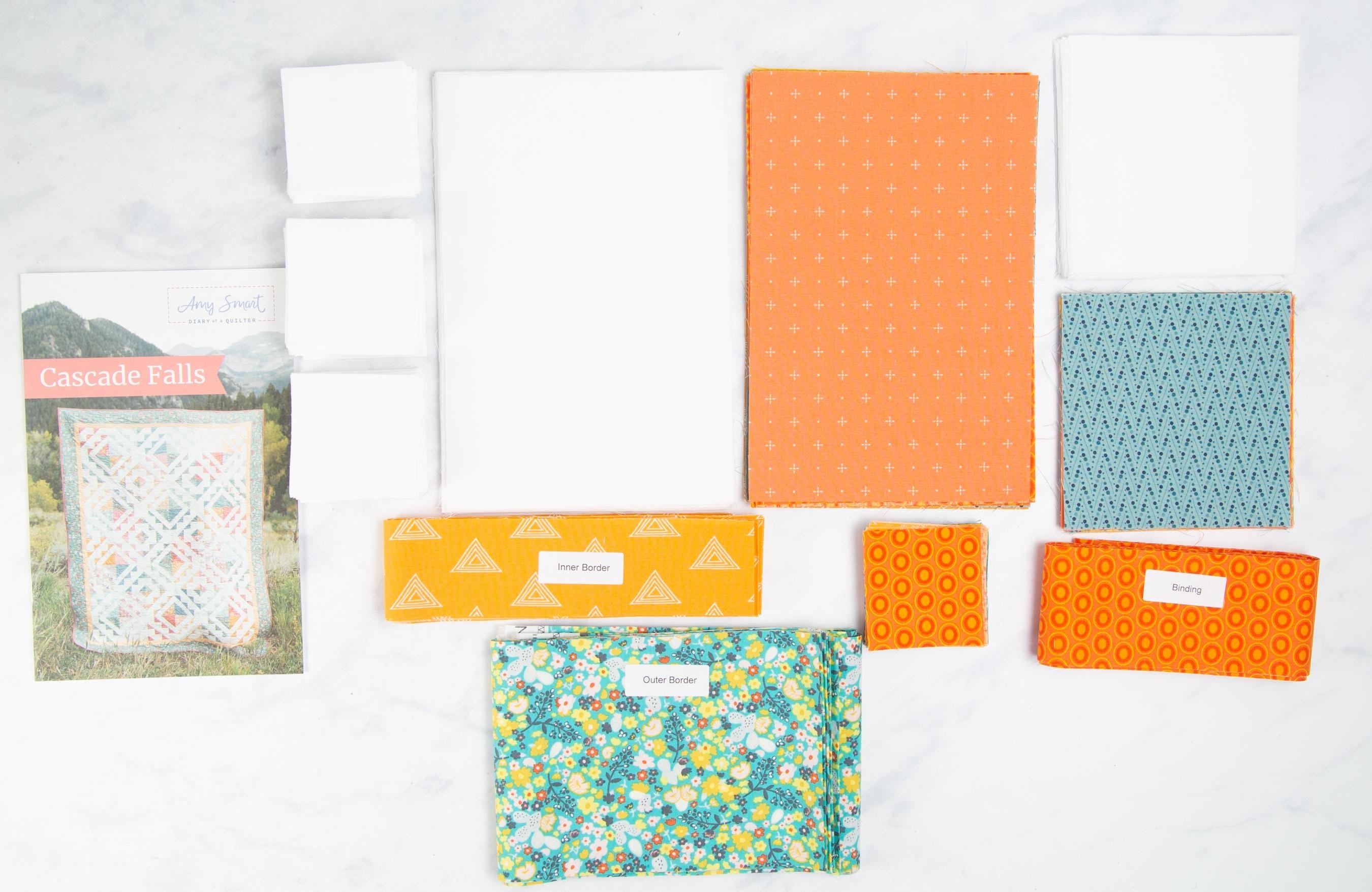 Precut Quilt Kit - Ready to Sew! | Cascade Falls Quilt Kit | Includes Pattern by Amy Smart |  60" x 76" Throw Quilt Kit | Quilt in a Bag