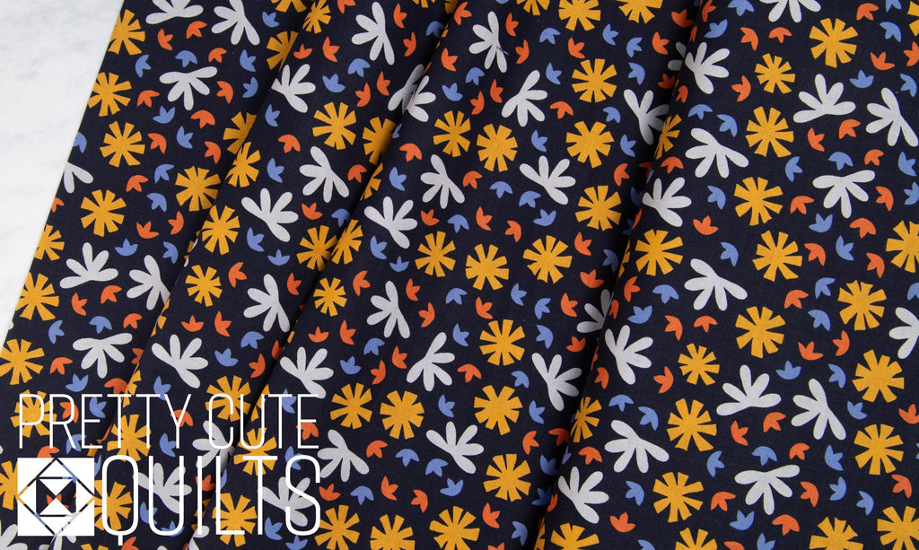 Conway Cottage by Karen Lewis Textiles for Andover Fabrics - Navy Meadow A-1416-K
