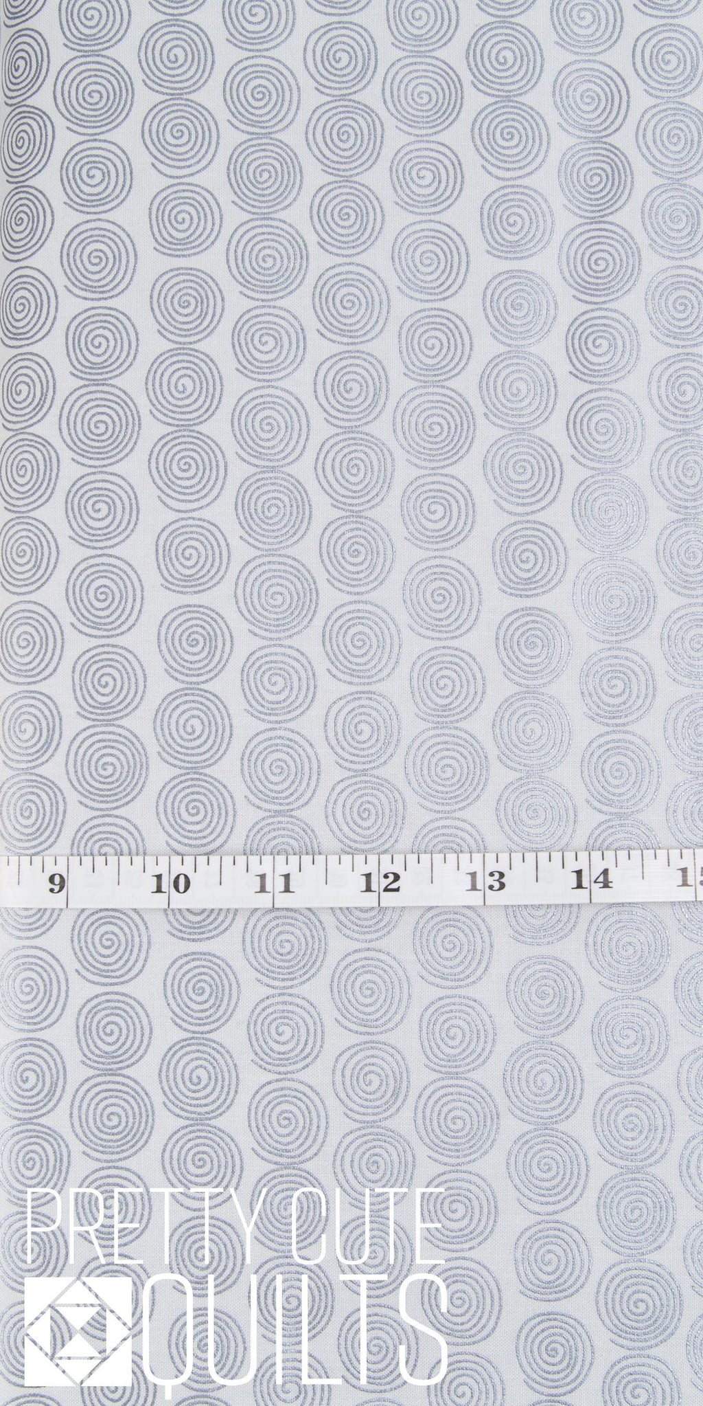 Vice Versa  Spirals Pearl Gray A-683-MC by Kim Schaefer for Andover Fabrics, metallic