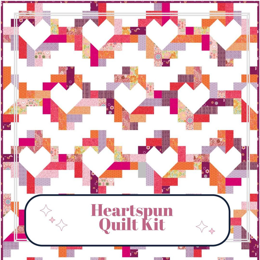 Heartspun Quilt Kit | Throw Quilt, Includes Pattern (64 x 80), Valentine's, Hearts