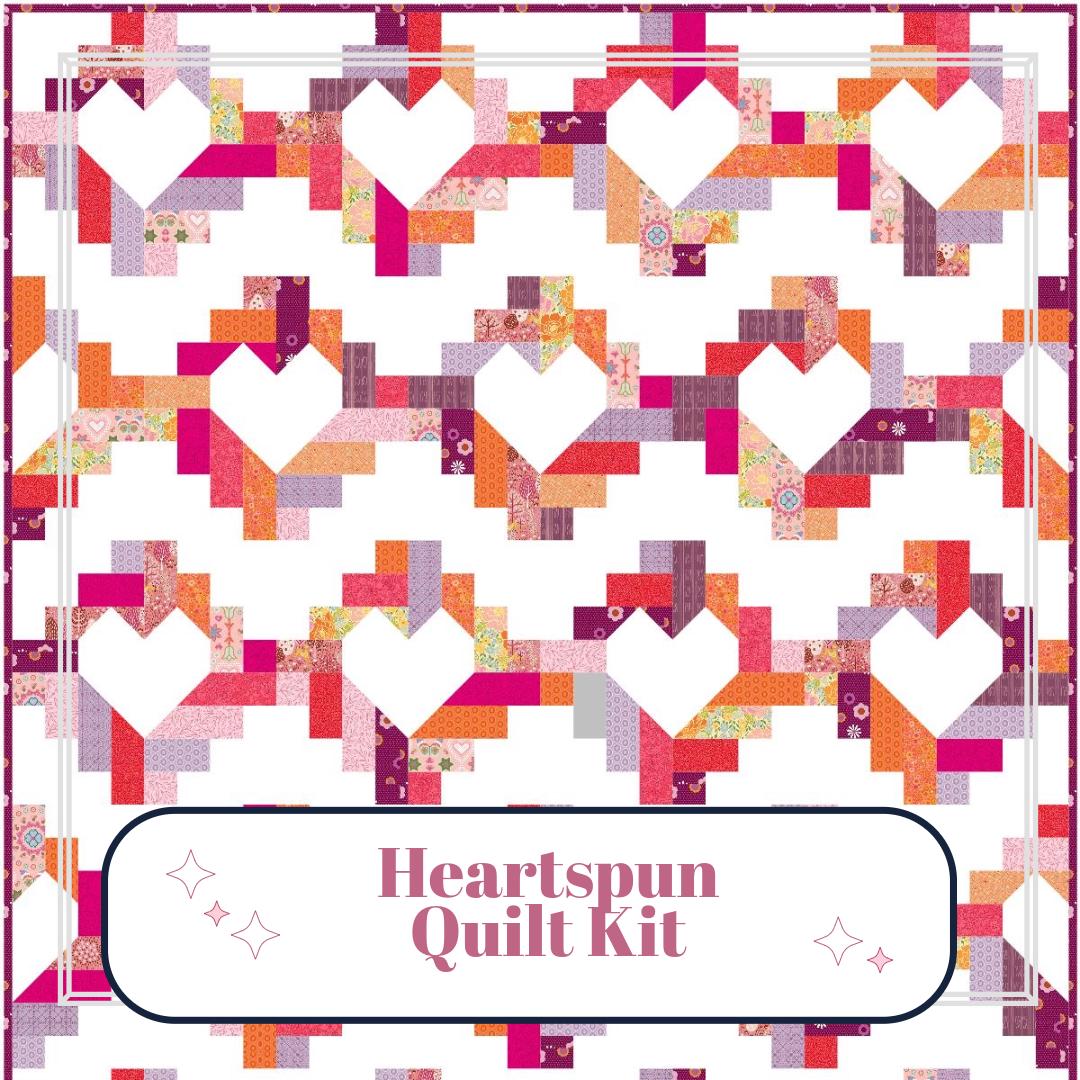 Heartspun Quilt Kit | Throw Quilt, Includes Pattern (64 x 80), Valentine's, Hearts