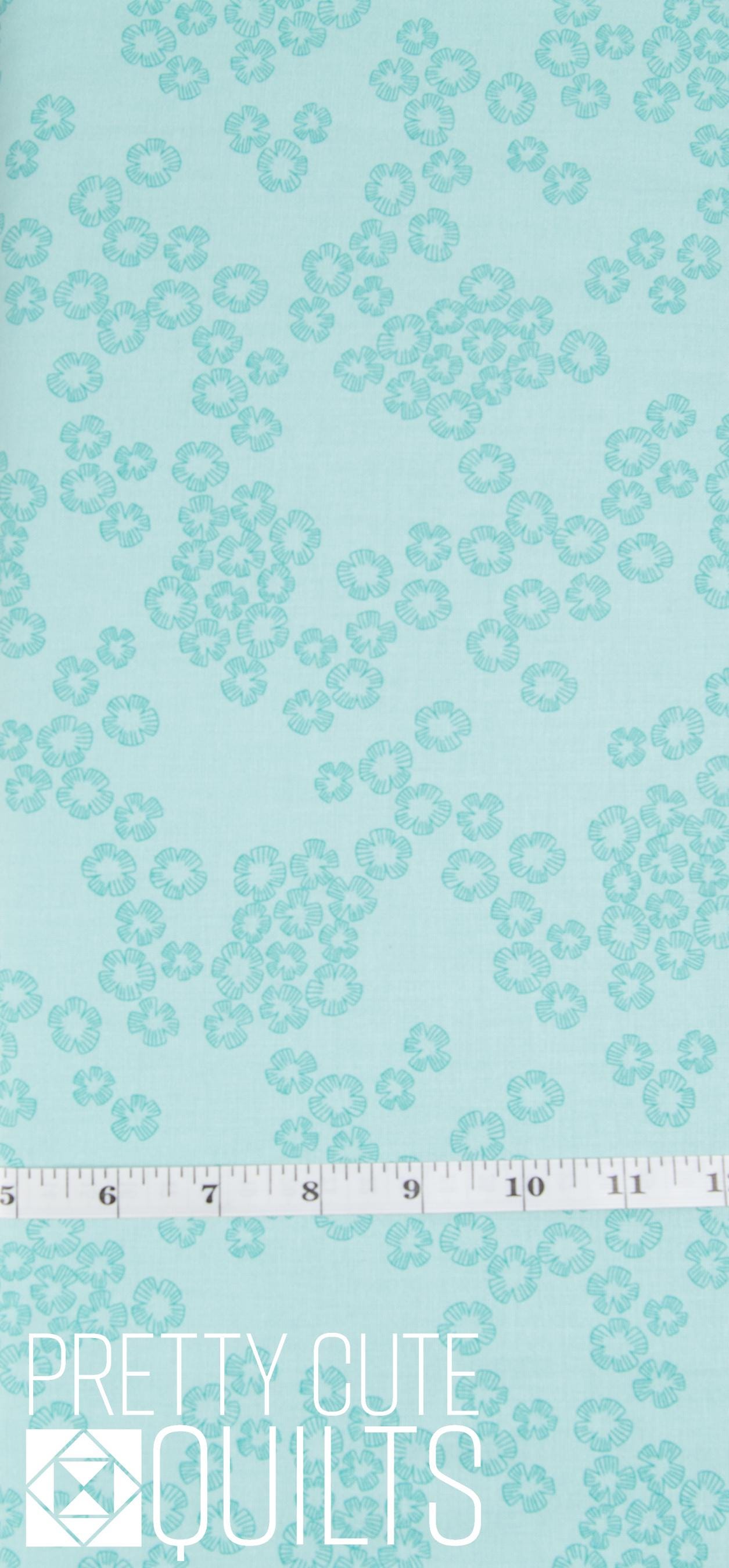 Color Me Pretty by Stephanie Organes for Andover Fabrics - Charm Aqua A-764-T, teal aqua floral