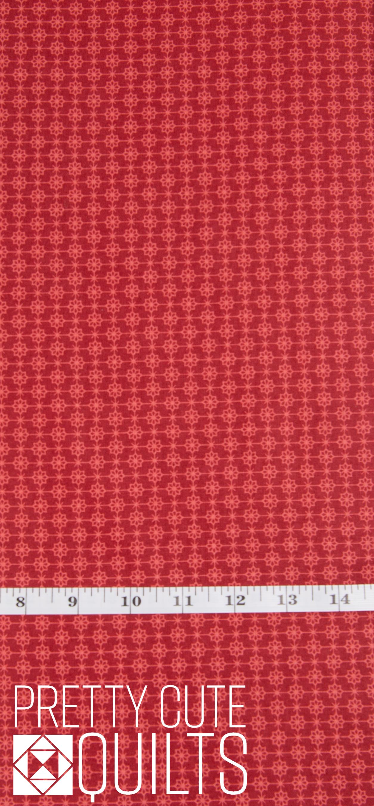 Cocoa Pink Laundry Basket Quilts for Andover Fabrics - Iron Gate Amaryllis A-734-R, red geometric