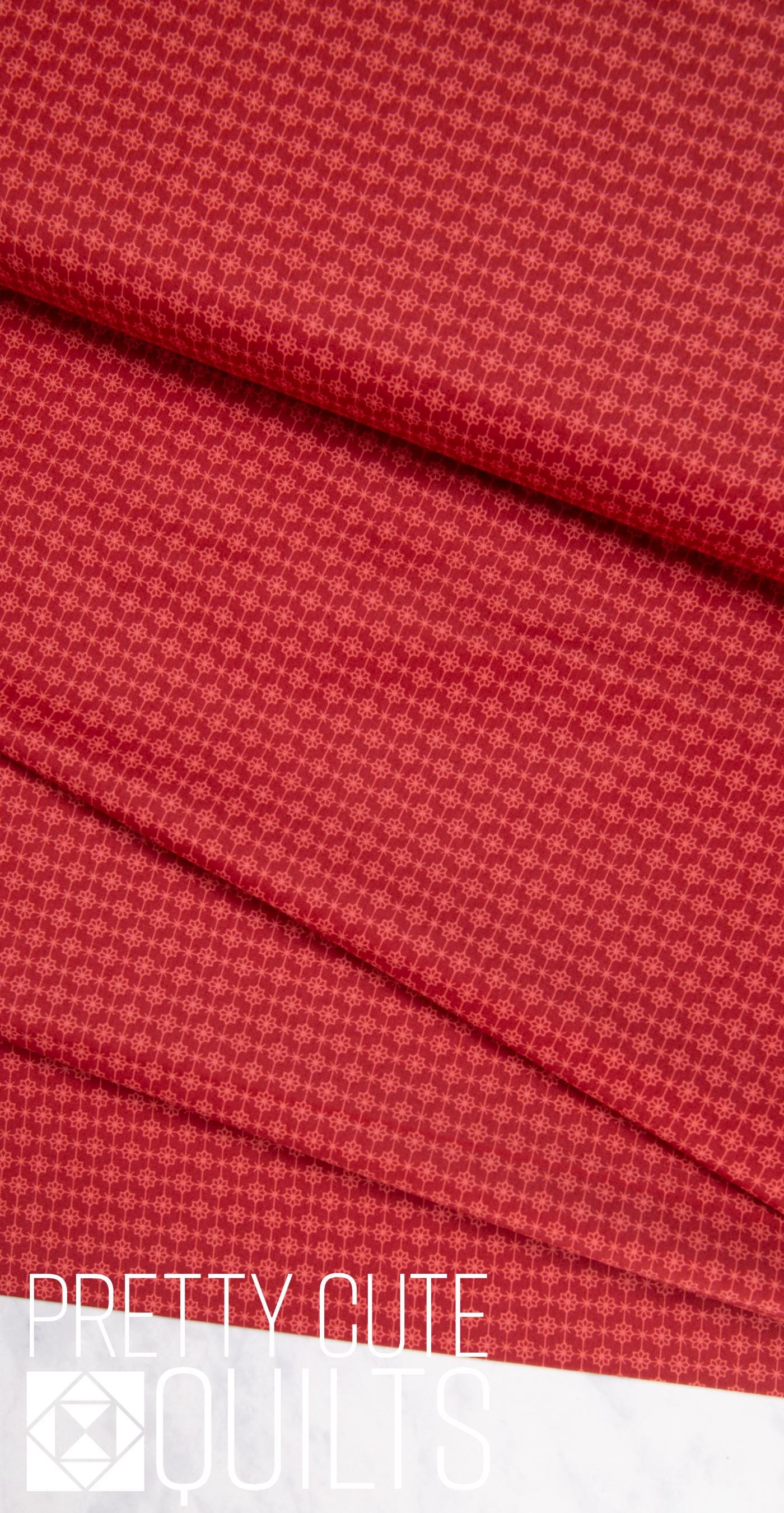Cocoa Pink Laundry Basket Quilts for Andover Fabrics - Iron Gate Amaryllis A-734-R, red geometric