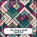 The Penny Quilt Kit, Throw Quilt, Includes Pattern (55 x 74), purple, teal, pink, green
