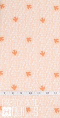 Conway Cottage by Karen Lewis Textiles for Andover Fabrics Amongst the Flowers Apricot A-1417-O, peach geometric birds