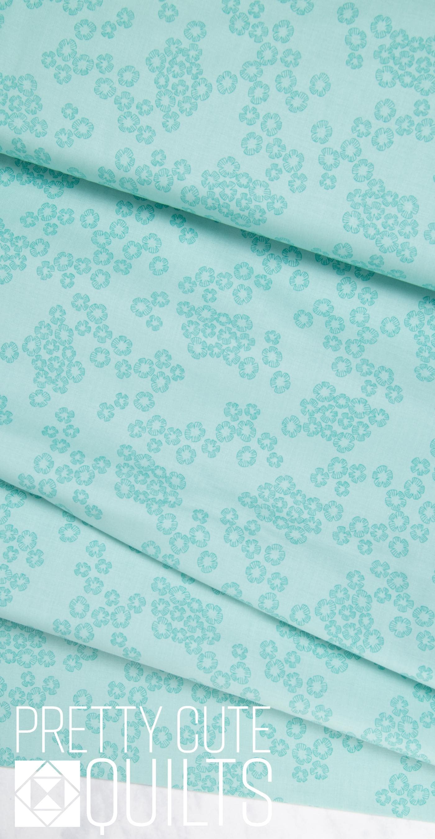 Color Me Pretty by Stephanie Organes for Andover Fabrics - Charm Aqua A-764-T, teal aqua floral