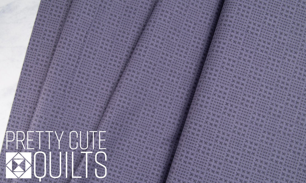 Conway Cottage by Karen Lewis Textiles for Andover Fabrics - Flower Box Grey A-1419-C, dusty purple-gray floral
