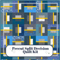 Precut Quilt Kit – Ready to Sew, Split Decision Throw, Modern Scrappy Blues & Grays, Includes Pattern (60" x 84")