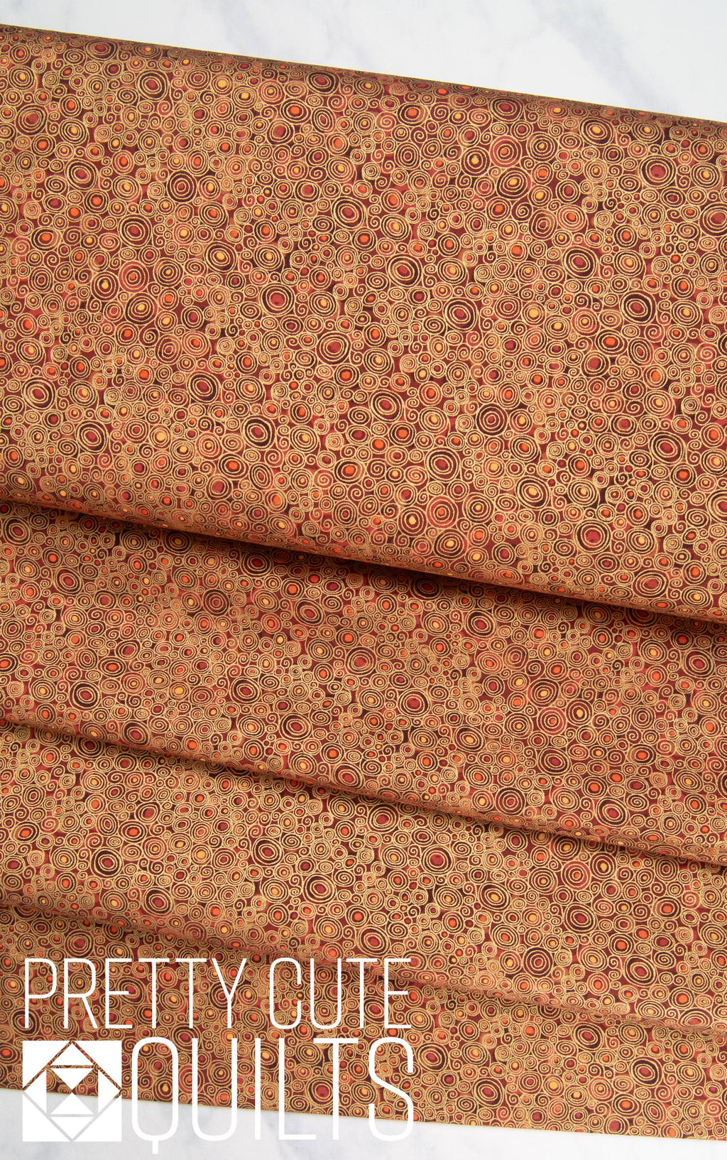 Golden by Makower UK with Andover Fabrics Scroll Brown MU-158-V Metallic