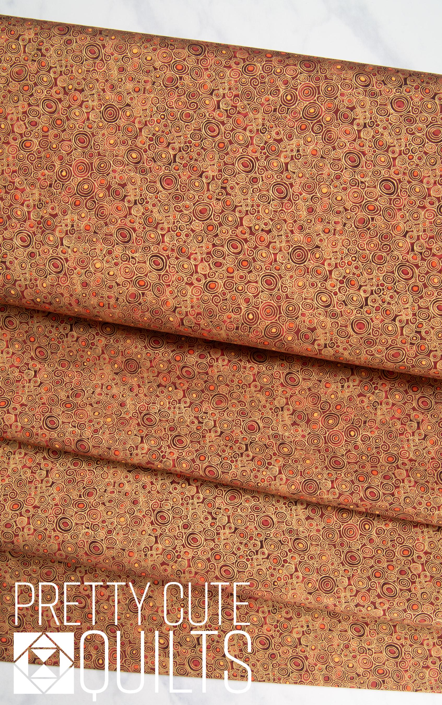Golden by Makower UK with Andover Fabrics Scroll Brown MU-158-V Metallic