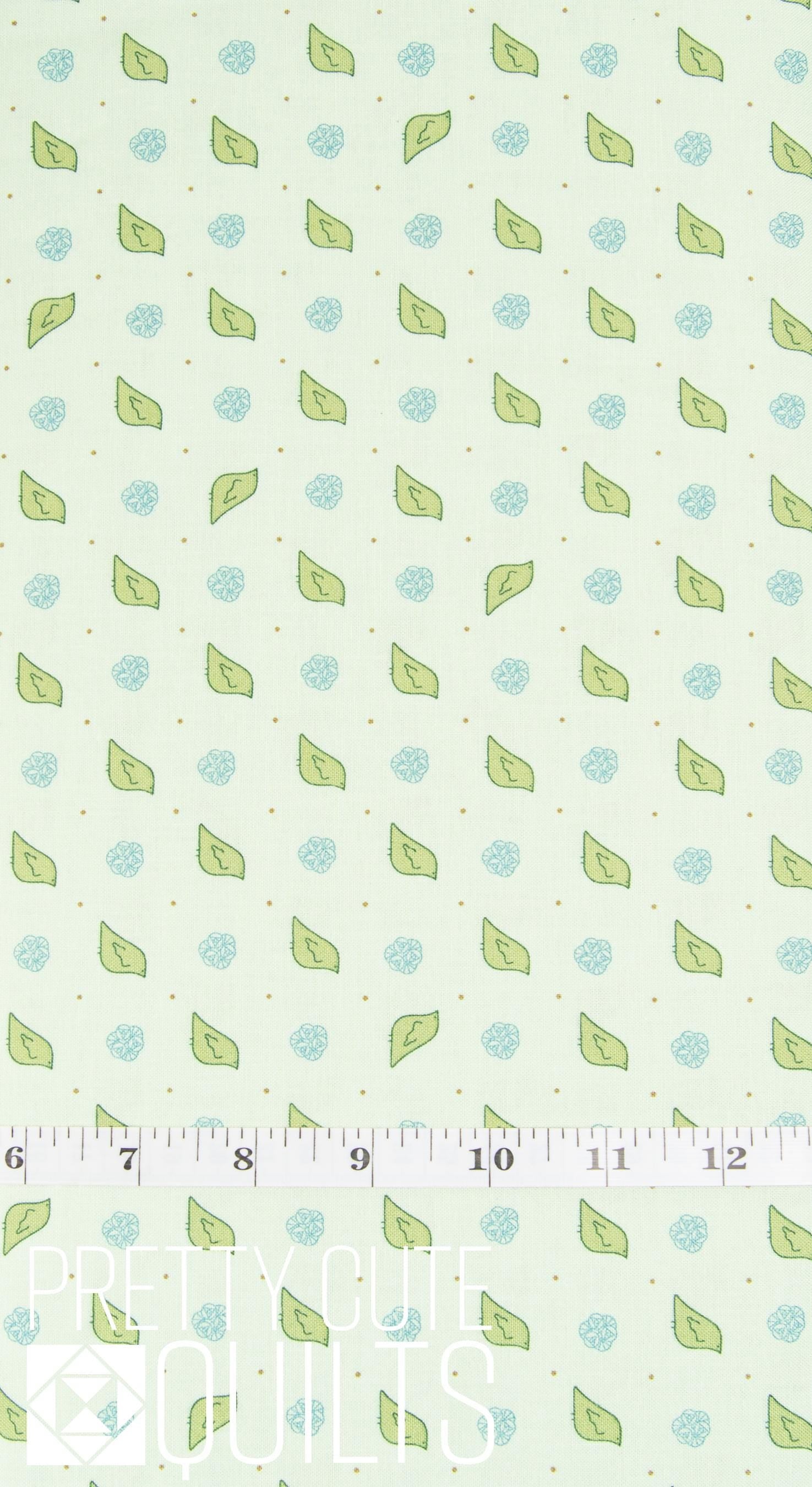A Song To Sing by Pam Selkirk Widdershins Wren Tea Green for Andover Fabrics A-1705-G