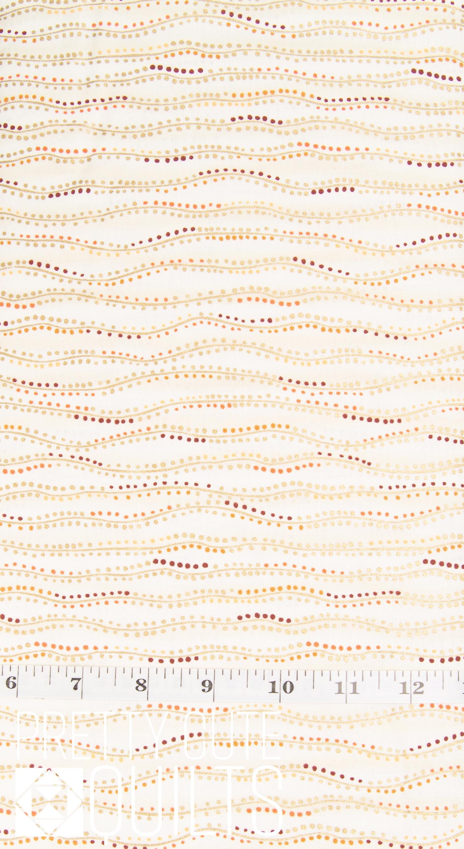 Golden by Makower UK with Andover Fabrics Stripe Cream MU-161-Q Metallic