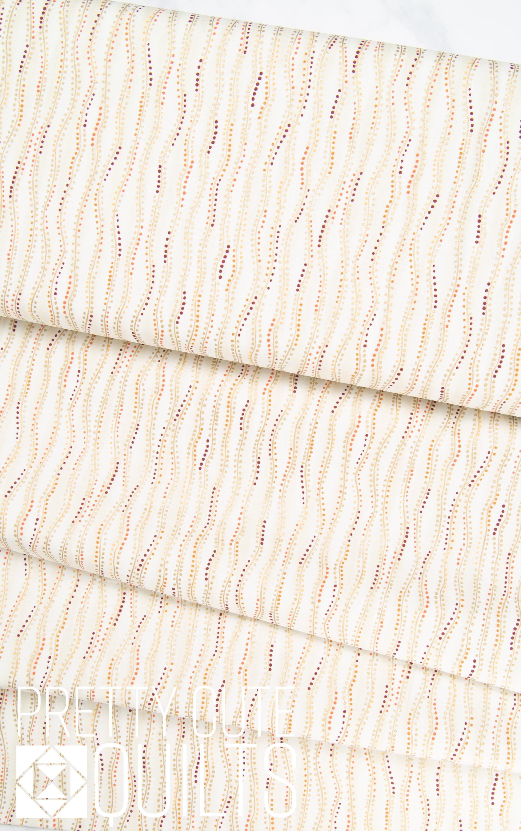 Golden by Makower UK with Andover Fabrics Stripe Cream MU-161-Q Metallic