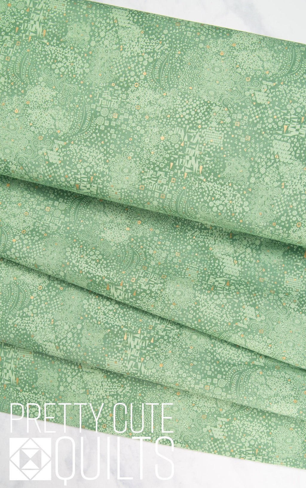 Golden by Makower UK with Andover Fabrics Engraved Green MU-157-G Metallic