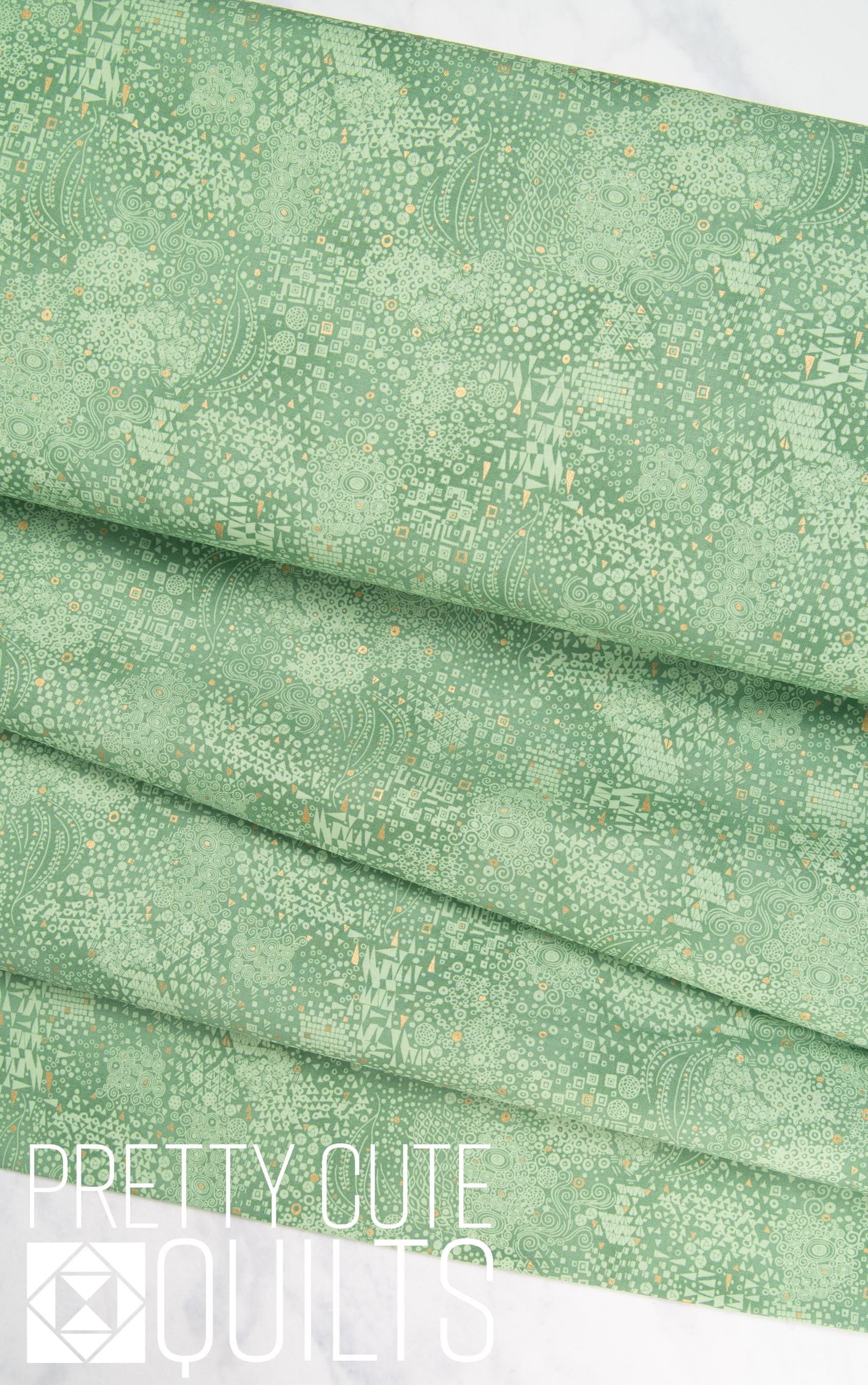 Golden by Makower UK with Andover Fabrics Engraved Green MU-157-G Metallic