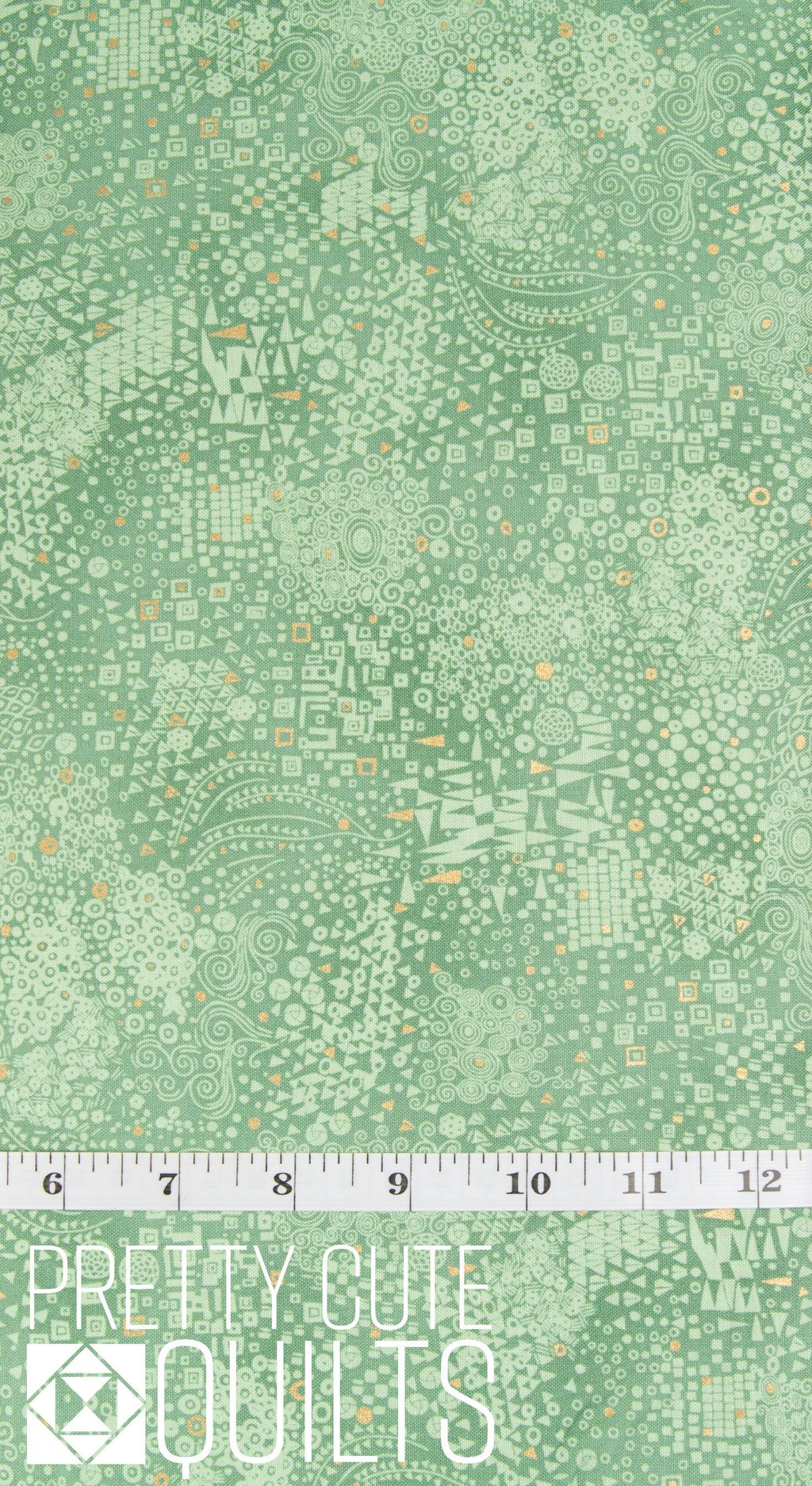 Golden by Makower UK with Andover Fabrics Engraved Green MU-157-G Metallic