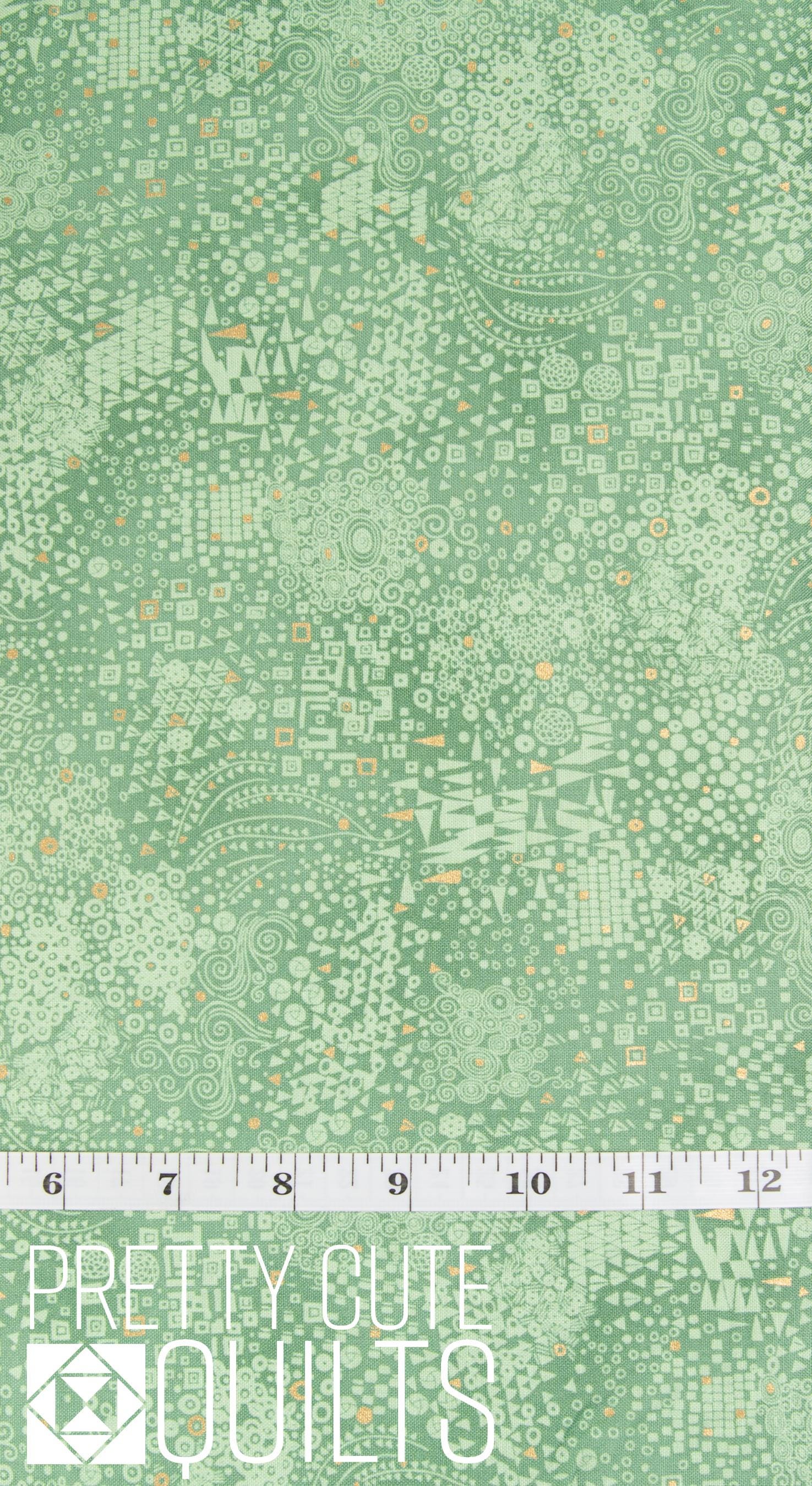 Golden by Makower UK with Andover Fabrics Engraved Green MU-157-G Metallic