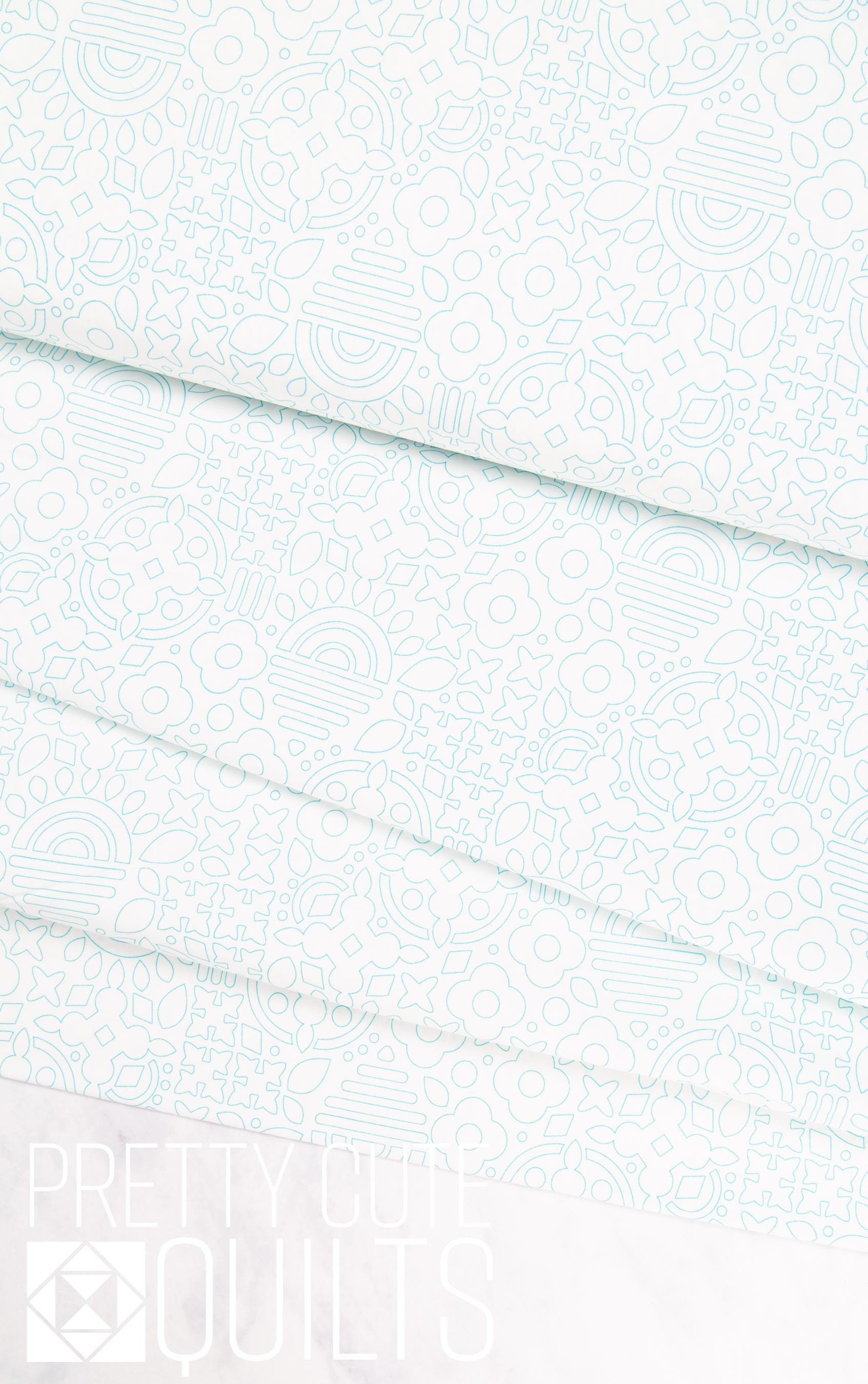 Sun Print Whisper by Alison Glass Stencil Teal for Andover Fabrics A-1556-T