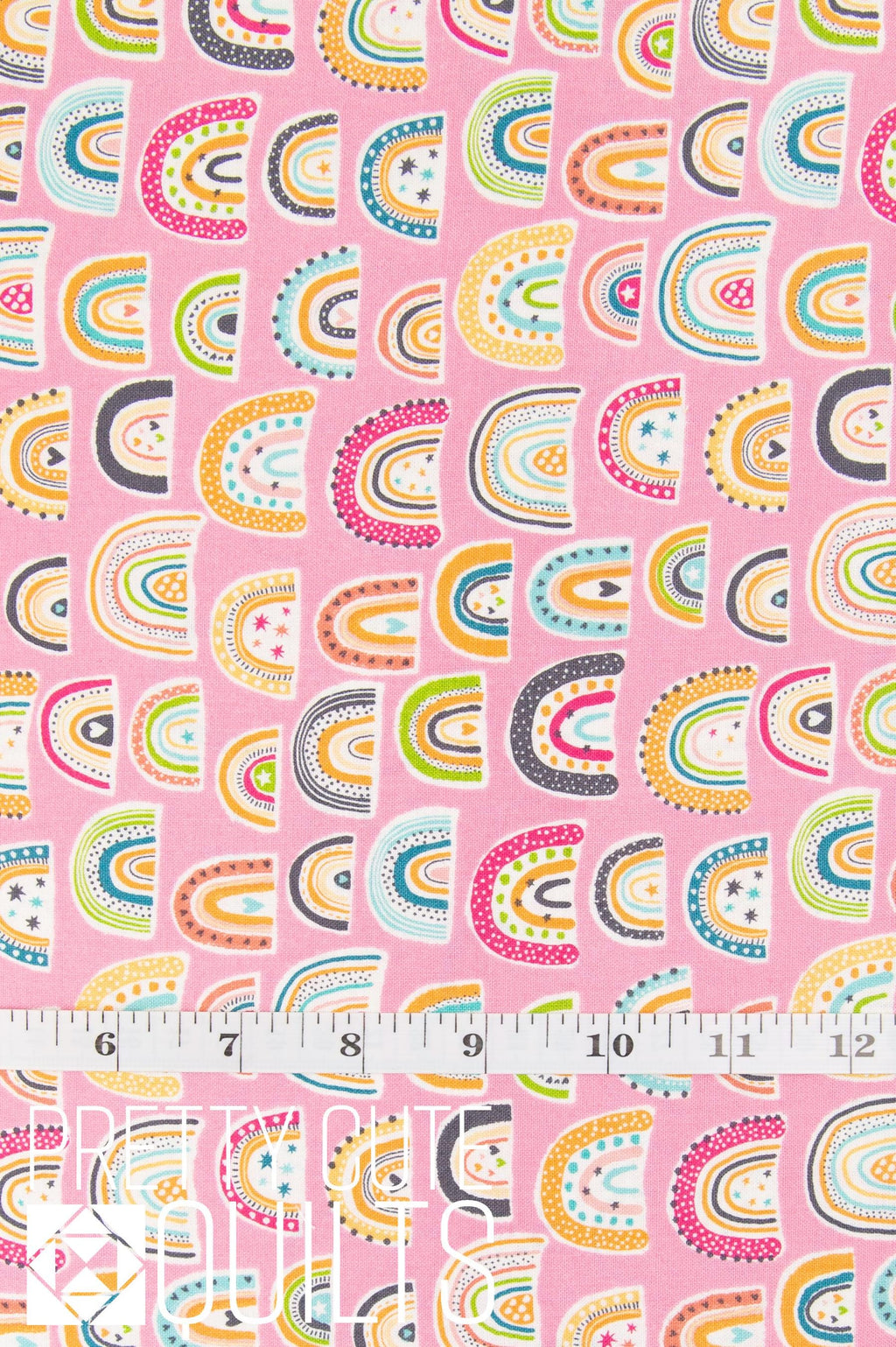 In The Jungle by Makower UK Rainbows Pink for Andover Fabrics TP-2605-P
