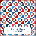 Precut Quilt Kit – Ready to Sew, Gleam Throw, Patriotic Forth of July, Includes pattern (60" x 70")