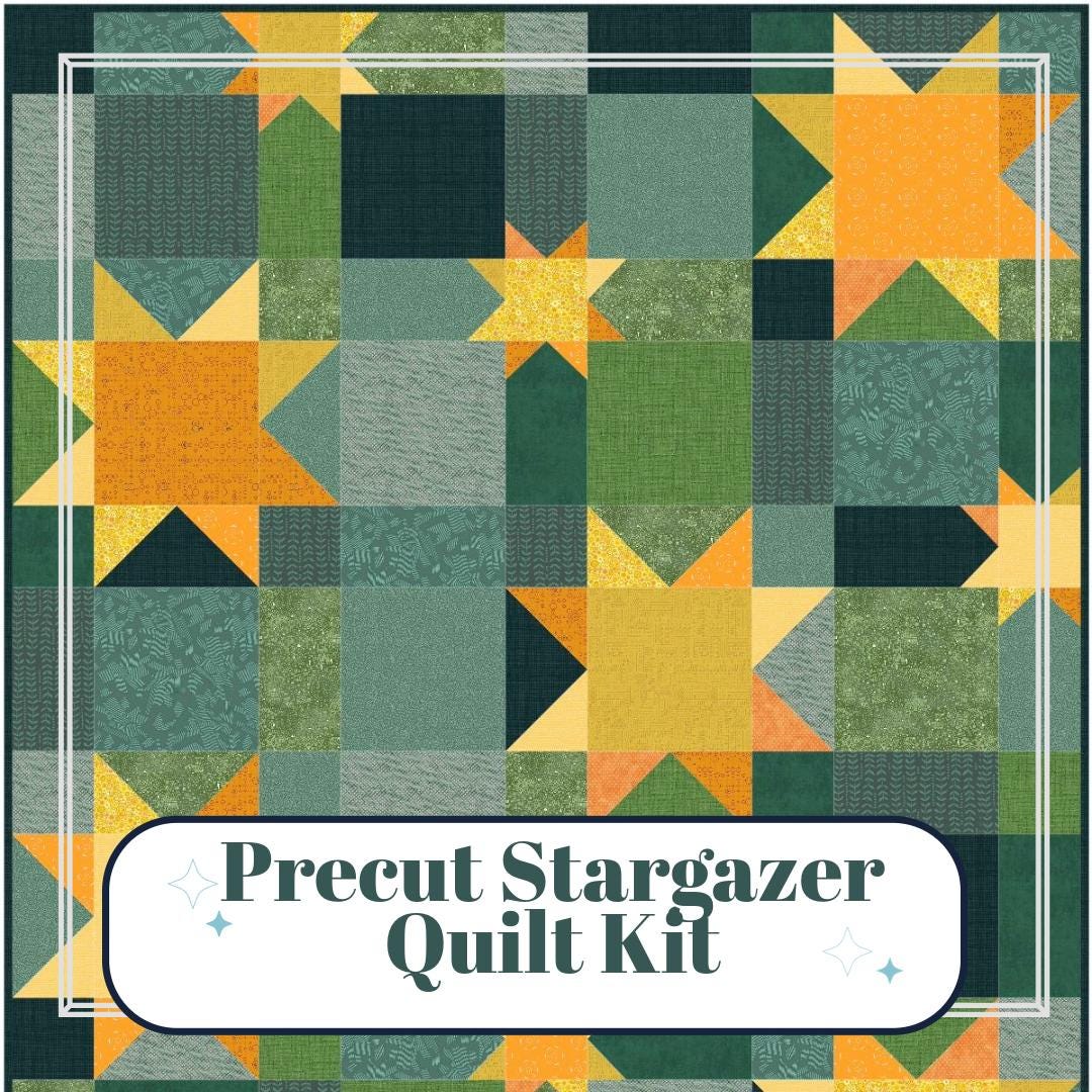 Precut Quilt Kit – Stargazer Ready to Sew, Beginner Friendly Throw Quilt, Includes Pattern (62" x 76")