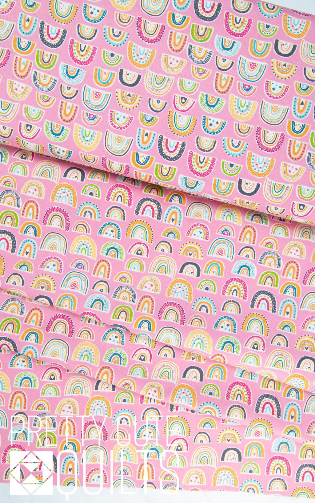 In The Jungle by Makower UK Rainbows Pink for Andover Fabrics TP-2605-P