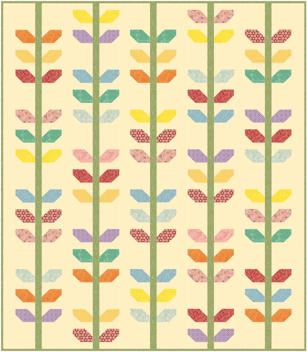 Precut Quilt Kit – Ready to Sew, Morning Glory Throw, Includes pattern (68" x 78")