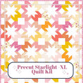 Precut Quilt Kit – Ready to Sew, Starlight Pattern in Peach, Yellow, Orange- Extra Long Throw (60" x 75")