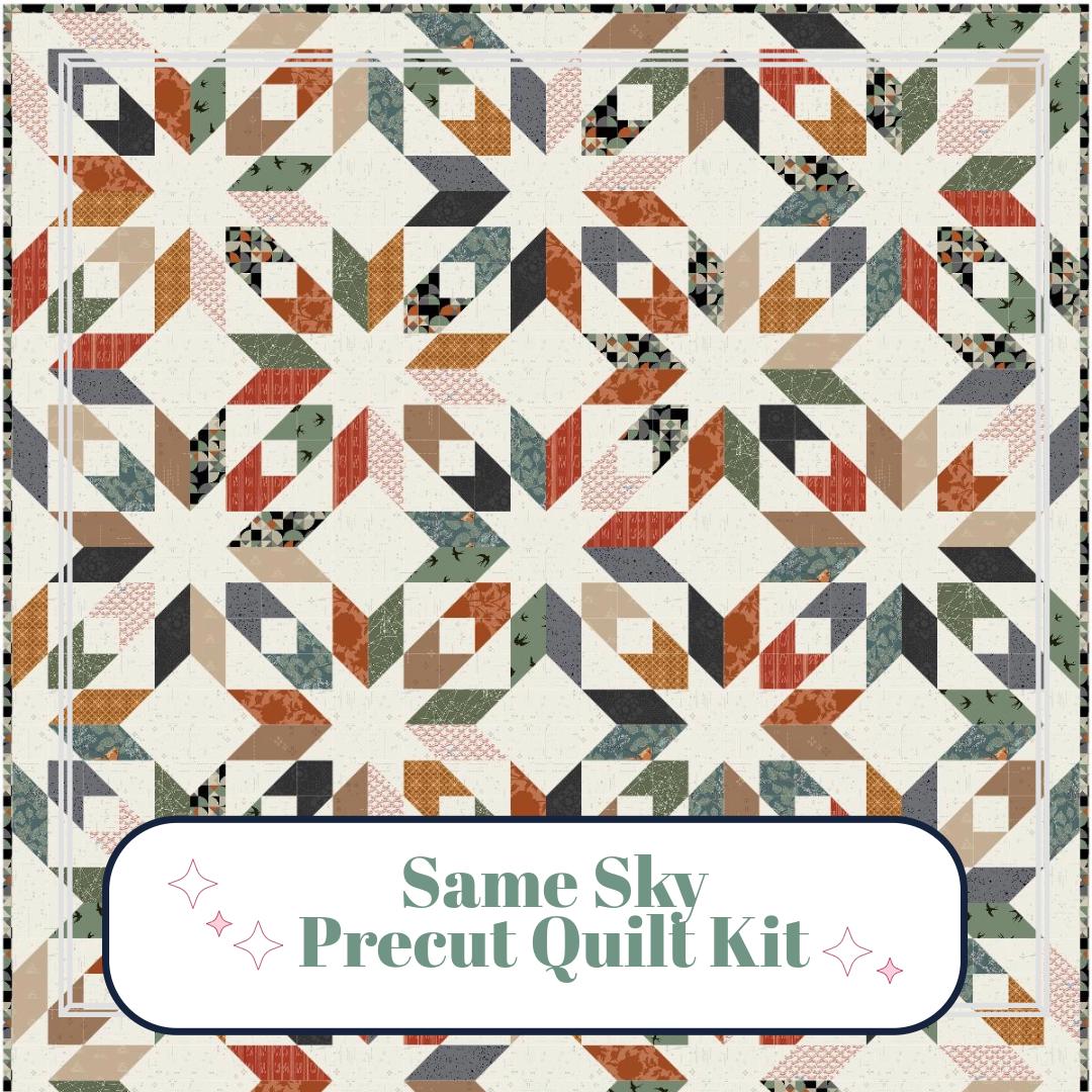 Precut Quilt Kit - Ready to Sew! - Same Sky Quilt - Muted Colors - Includes Pattern (60"x80") Masculine colors