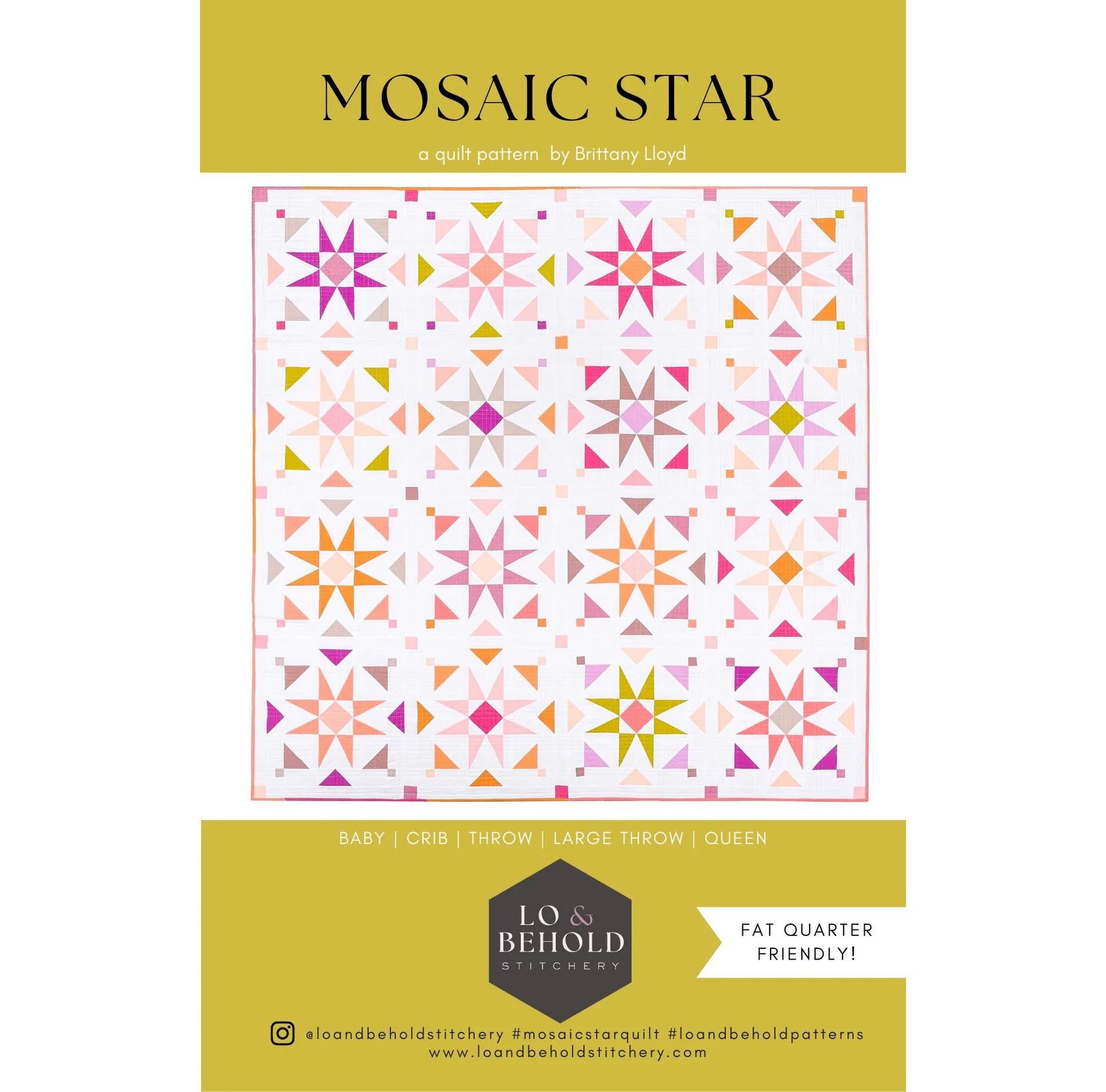 Mosaic Star - Quilt Pattern by Lo & Behold Stitchery - Paper Pattern