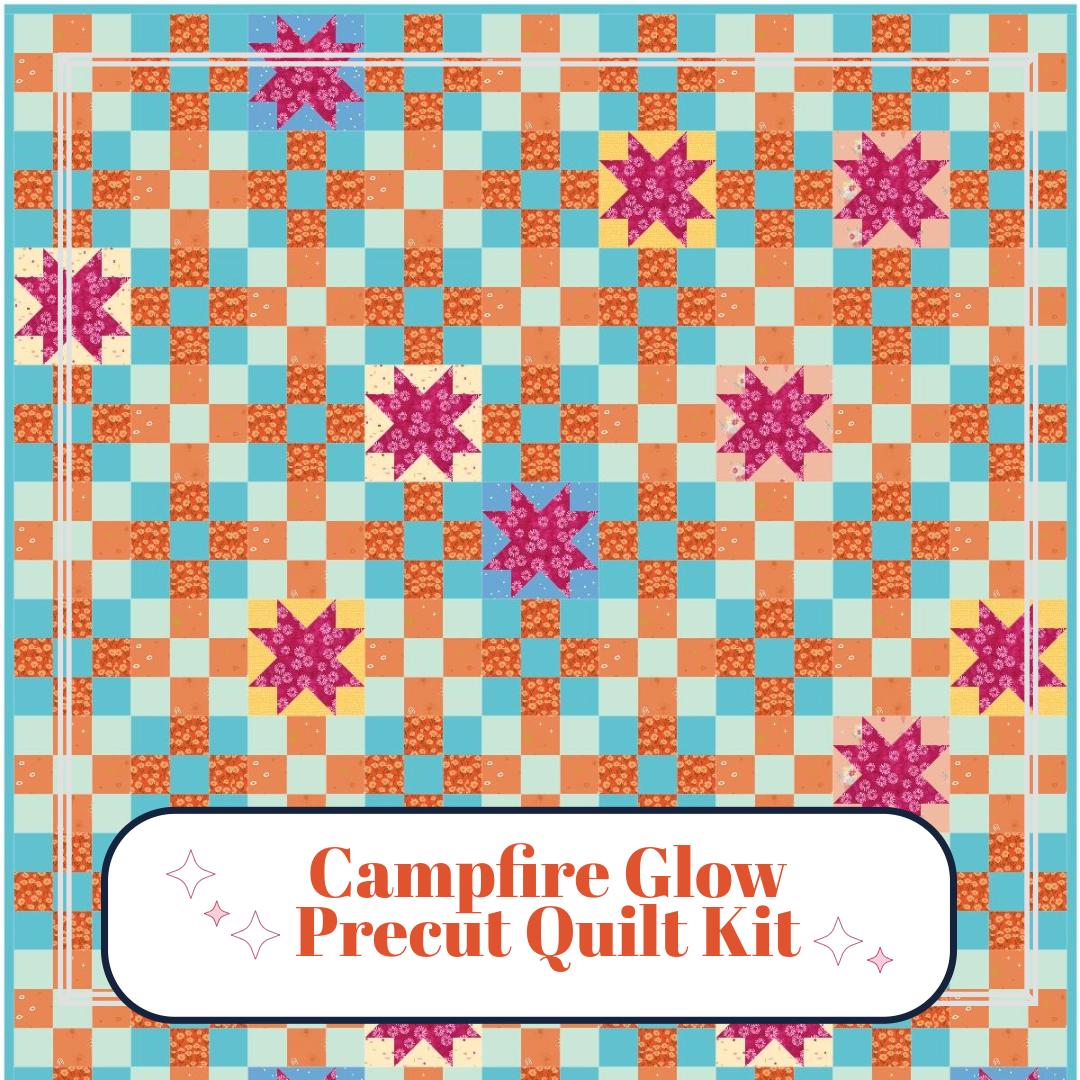 Precut Quilt Kit - Ready to Sew! | Campfire Glow Throw Size Quilt Kit  54" x 66", Beginner friendly, modern bright colors