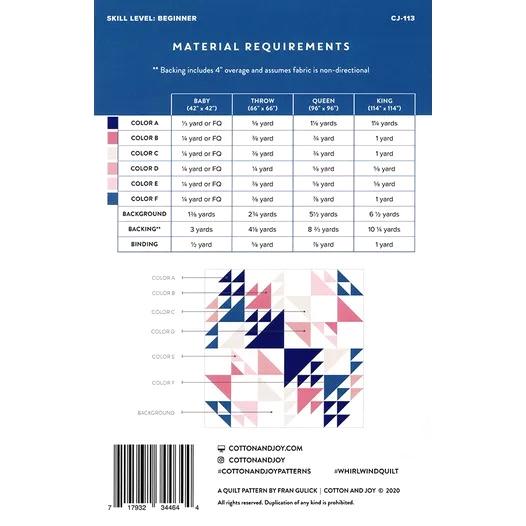 Whirlwind - Quilt Pattern by Cotton and Joy Patterns - Paper Pattern