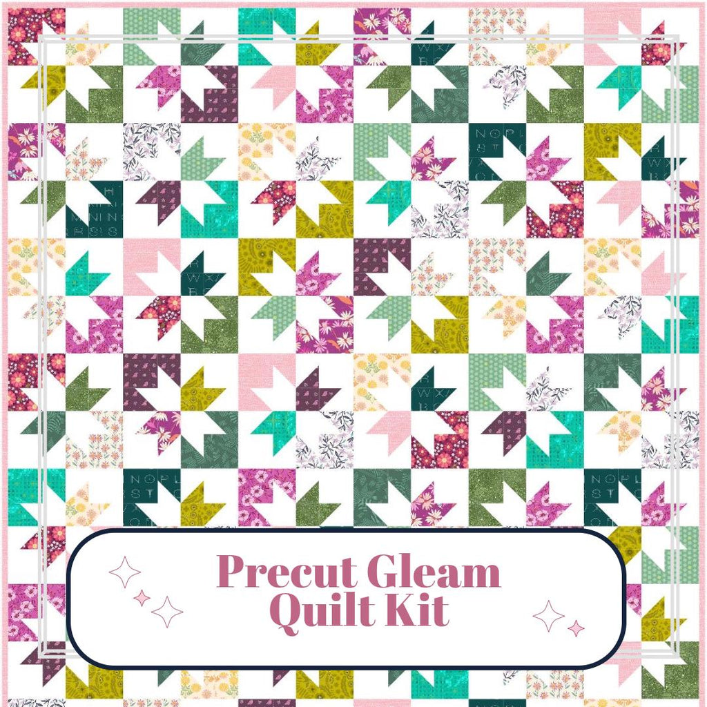 Precut Quilt Kit – Ready to Sew, Gleam in Pink and Green, Throw Size, Includes pattern (60" x 70")