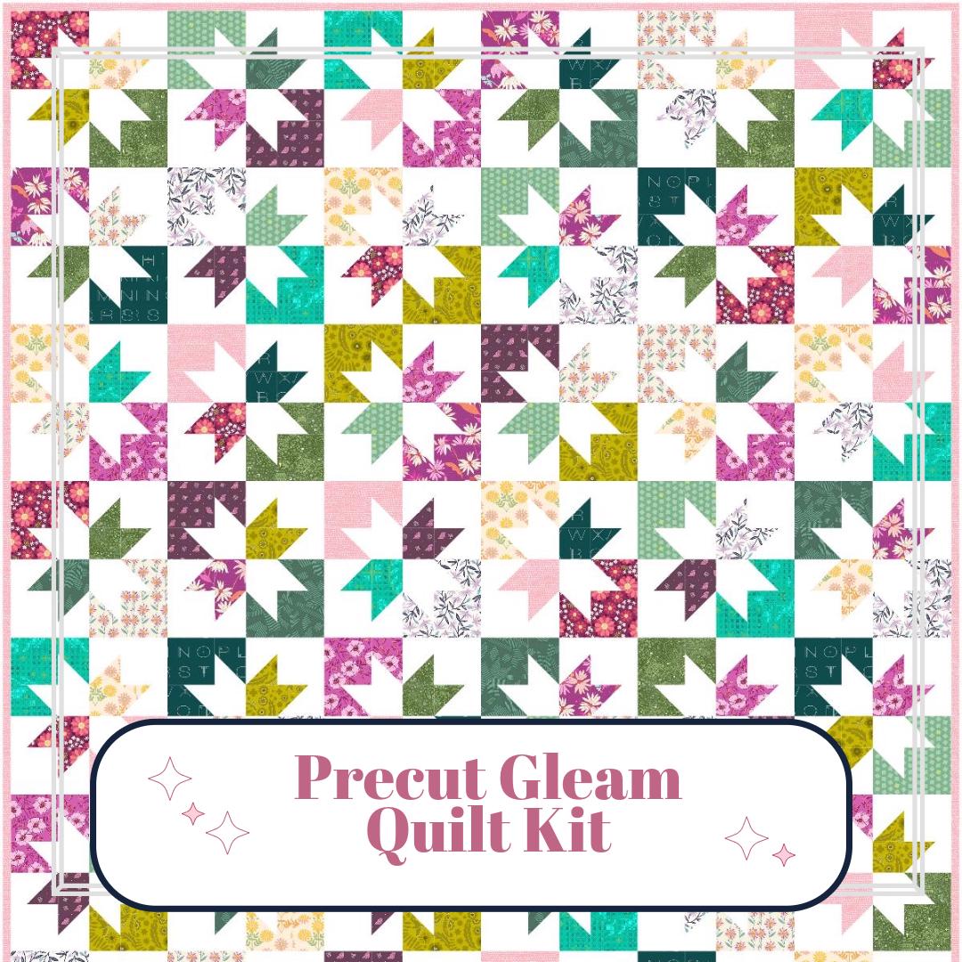 Precut Quilt Kit – Ready to Sew, Gleam in Pink and Green, Throw Size, Includes pattern (60" x 70")