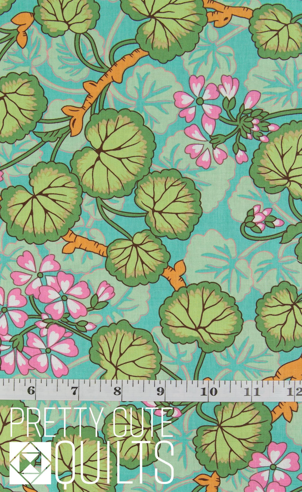 Kaffe Fassett Collective Climbing Geraniums - Green PWPJ110.GREEN