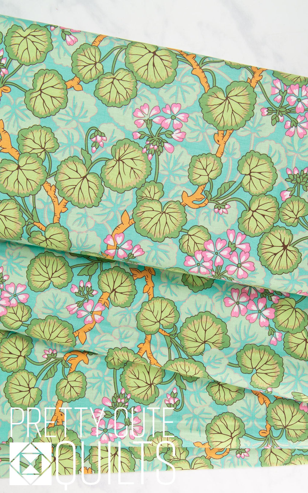 Kaffe Fassett Collective Climbing Geraniums - Green PWPJ110.GREEN